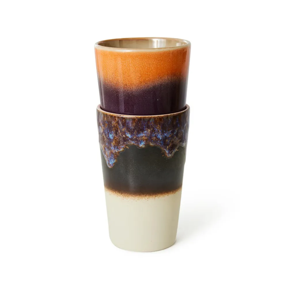HK Living 70s Ceramics Theekop Dusk 2 st.
