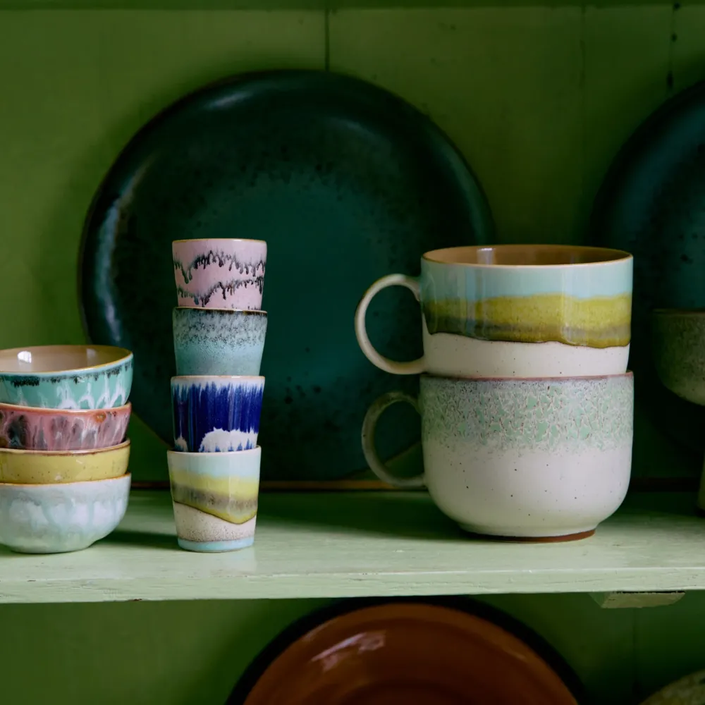 HK Living 70s Ceramics Theekop Glint