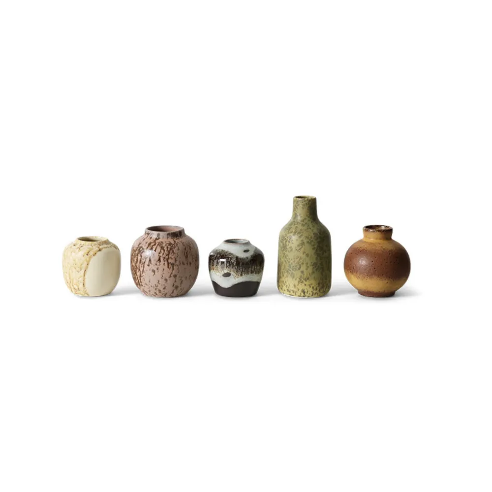 HK Living 70s Ceramics Vaasjes Pursuit 5 st.