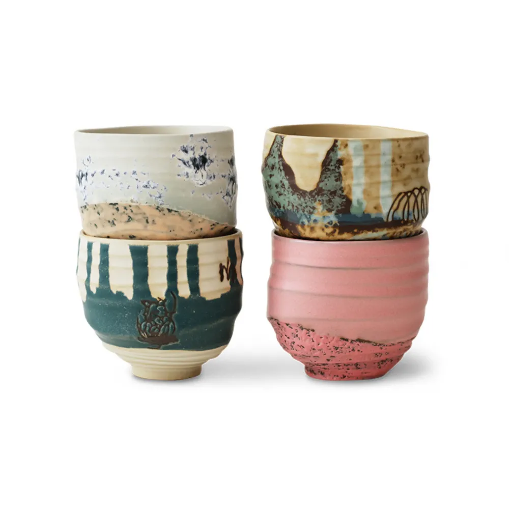 HK Living Artist Ceramics Koffiekop 4 st.