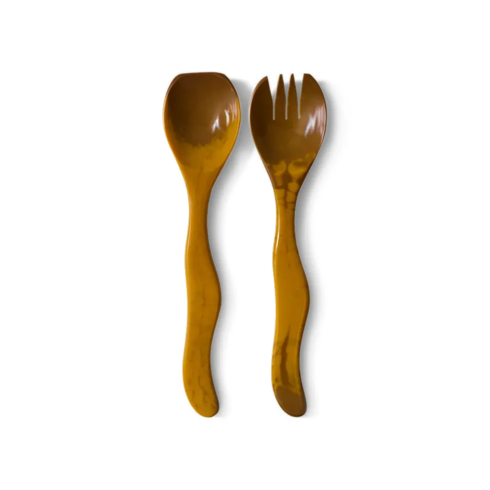 HK Living Saladebestek Ochre 2 st.