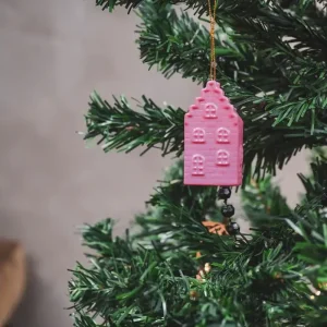 Kersthanger Huisje roze Home Society