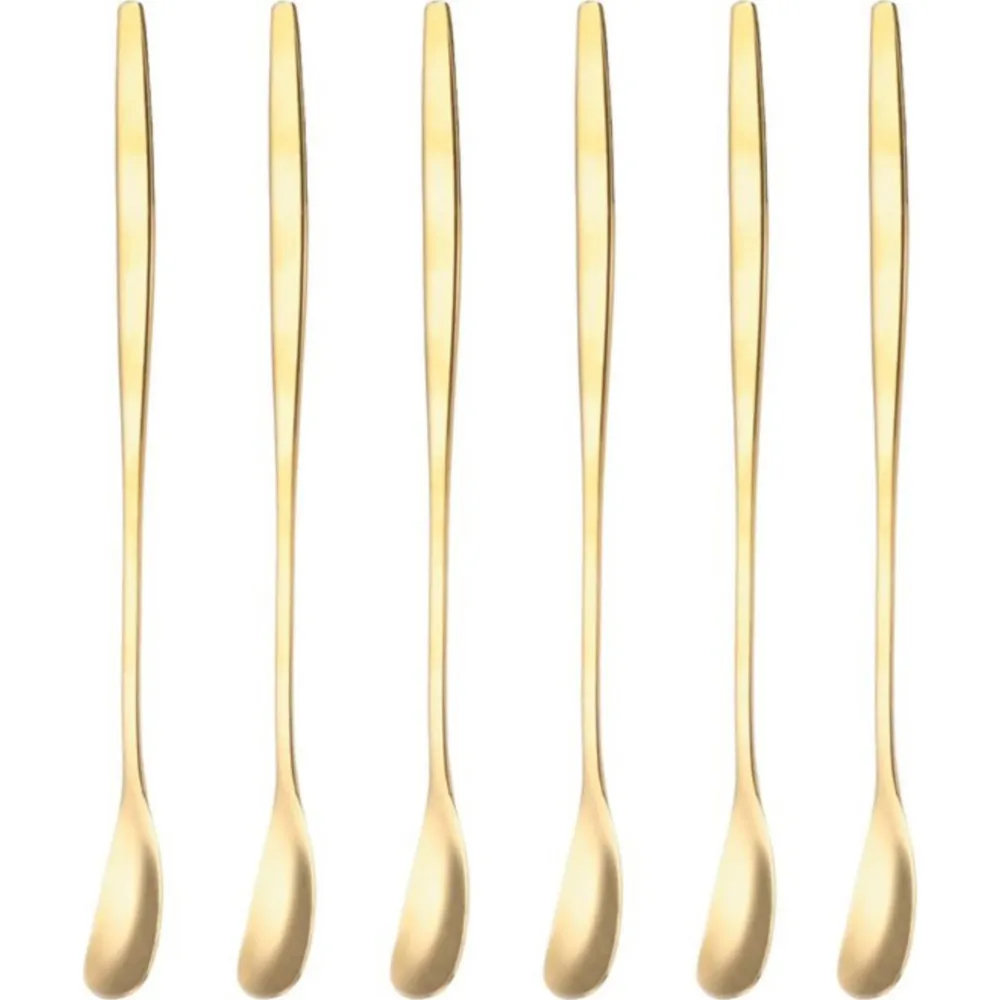 Dun Longdrinklepels 17cm Goud 6 Stuks House of Husk