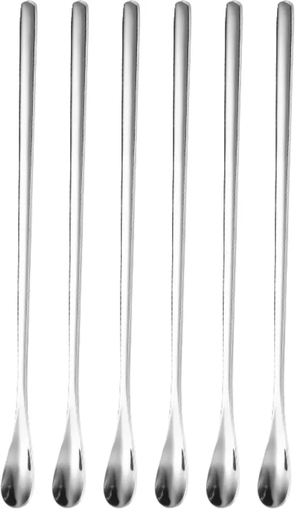 Dun Longdrinklepels 22cm Zilver 6 Stuks House of Husk
