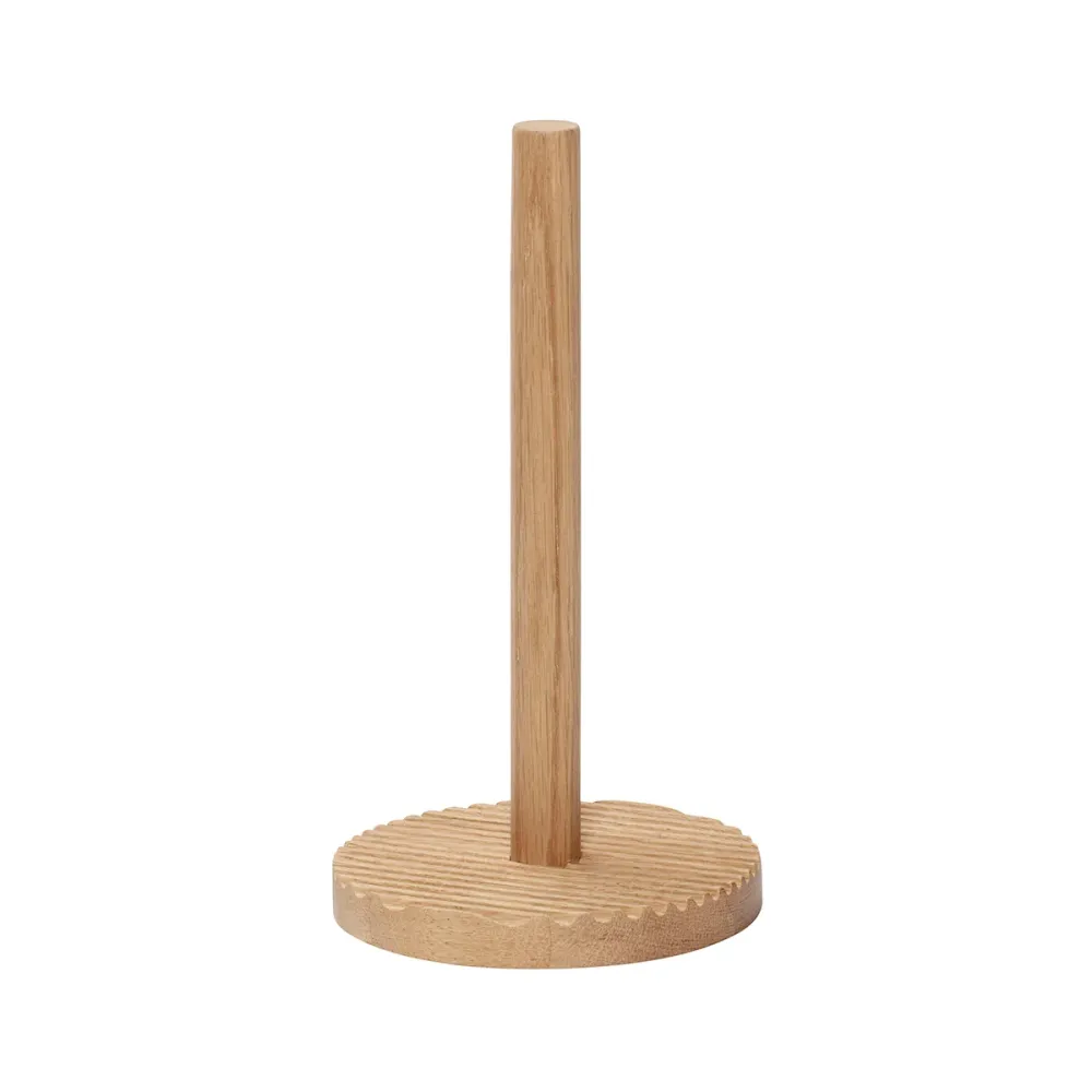 Hübsch keukenrolhouder Wave - eikenhout - ø15xh28cm Hubsch
