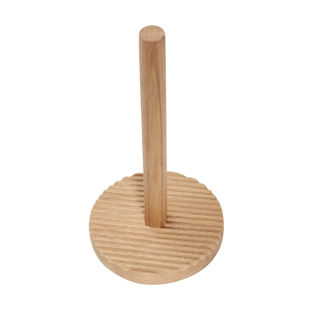 Hübsch keukenrolhouder Wave - eikenhout - ø15xh28cm Hubsch