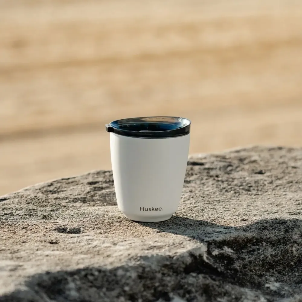 Huskee Stål mok 235 ml – duurzame koffiekop wit