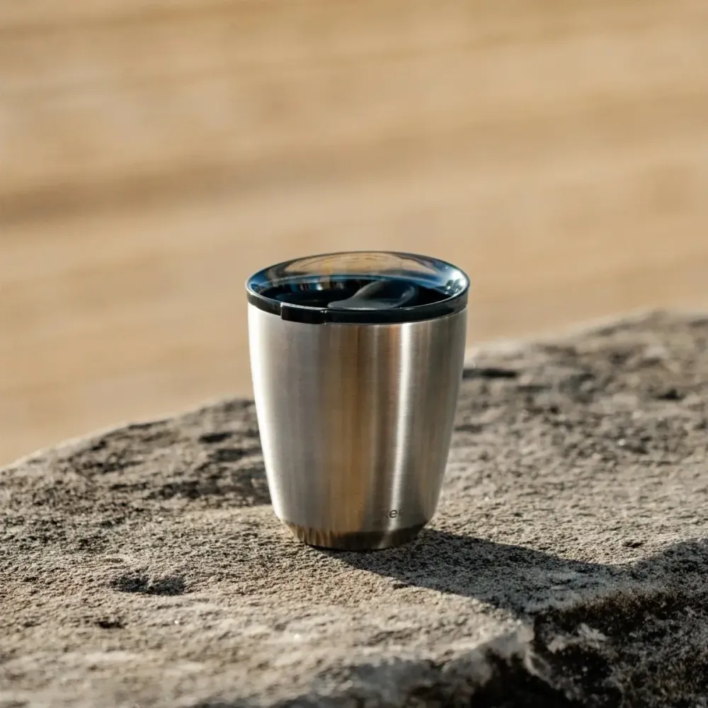 Huskee Stål mug 235 ml – duurzame koffiebeker van geborsteld staal