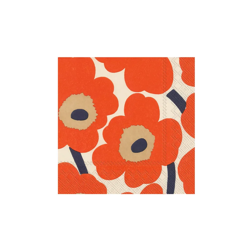 Ihr Papieren Servetten Marimekko Unikko Creme Rood 33/33