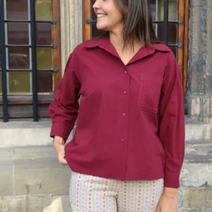 Bordeaux blouse In April 1986
