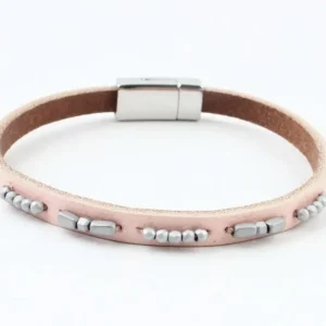 Inidini Armband Leer Aster Licht Roze Indini