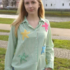Groene blouse zeesterren Inspiration Studio