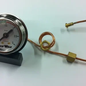 Izzo Alex Duetto Manometer Wit met koperen leiding 3 bar
