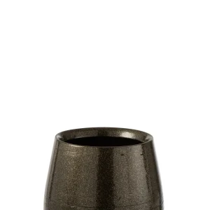 Bloempot keramiek 20cm groen/goud J-LINE