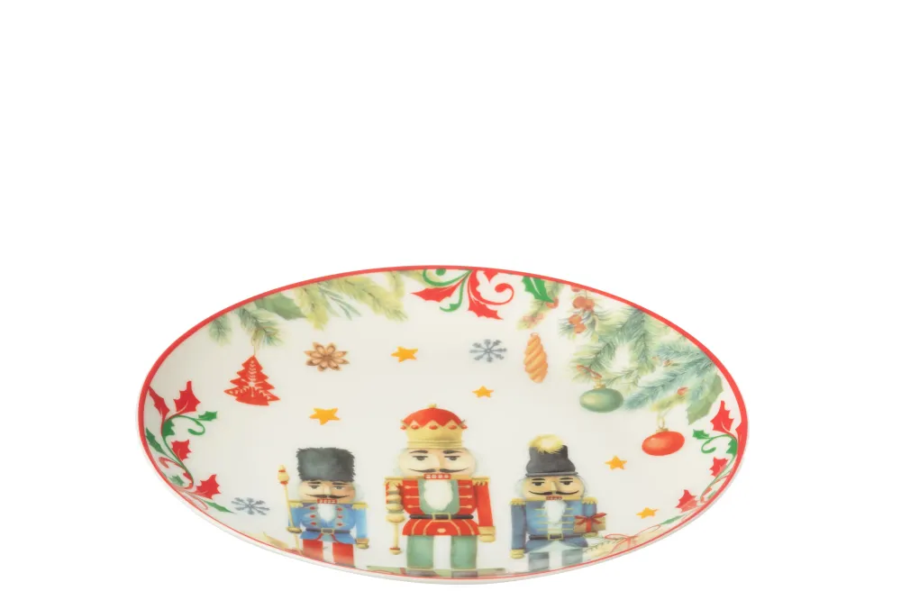 J-Line bord Rond Notenkraker - keramiek - wit - small - giftbox