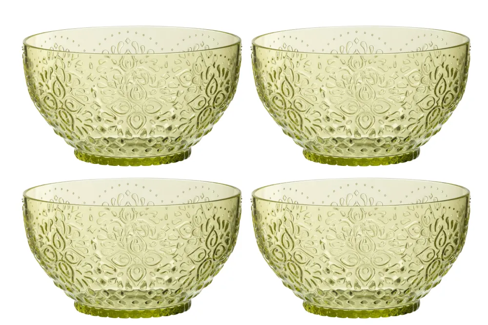 J-Line kom - kunststof - groen - doos van 4