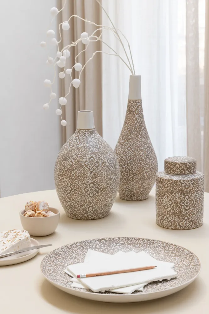 J-Line kom Marie - keramiek - creme - small - 6 stuks