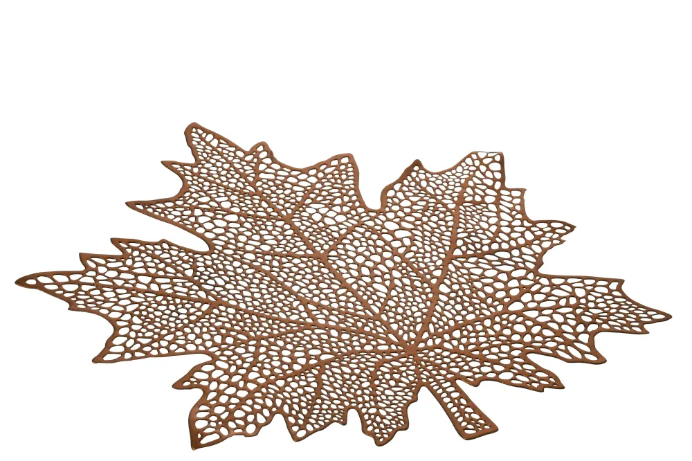 J-Line placemat Blad - kunststof - bruin
