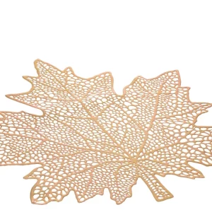 J-Line placemat Blad - kunststof - roze