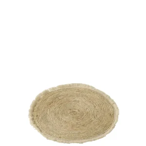 J-Line placemat Kwastjesband - jute - naturel