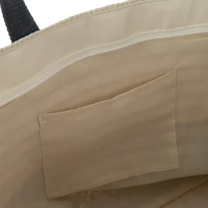 J-Line tas + hoed set - papier/katoen - beige/zwart