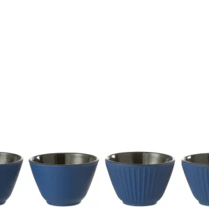 J-Line theemok - metaal - donkerblauw - 2 dozen van 2 stuks