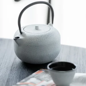 J-Line theepot - metaal - wit - 2 stuks