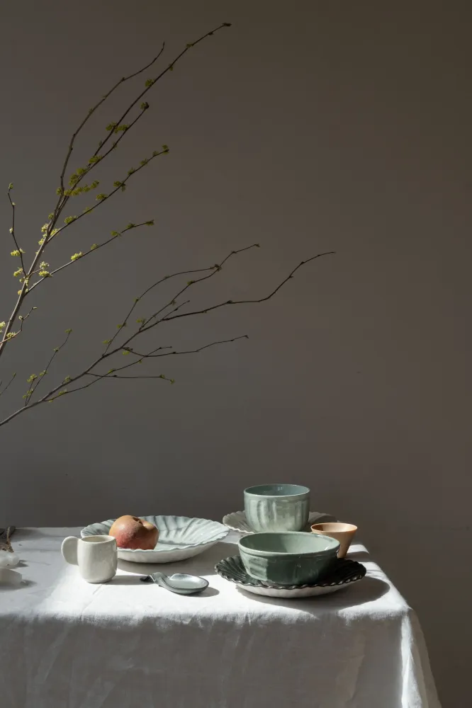 Dashi Plate White Crackled Glaze Jars Ceramistes