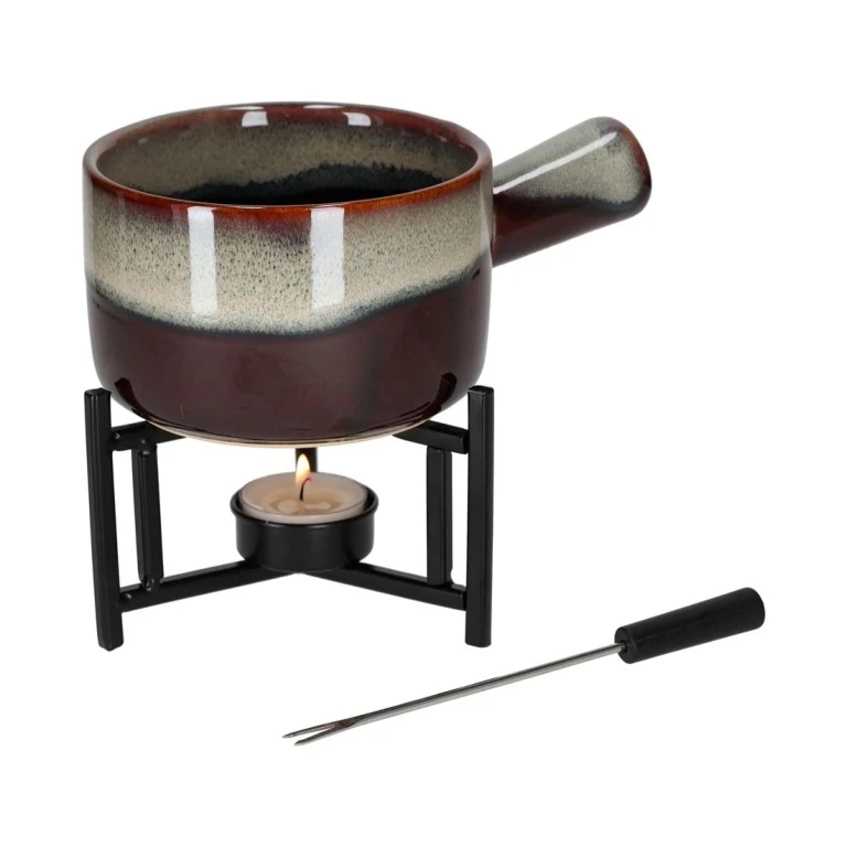 Jens Living Fonduestelletje voor kaas chocolade Beige