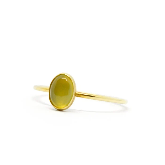 Geel/gouden ring | Jewels and goodies chalcedoon ring