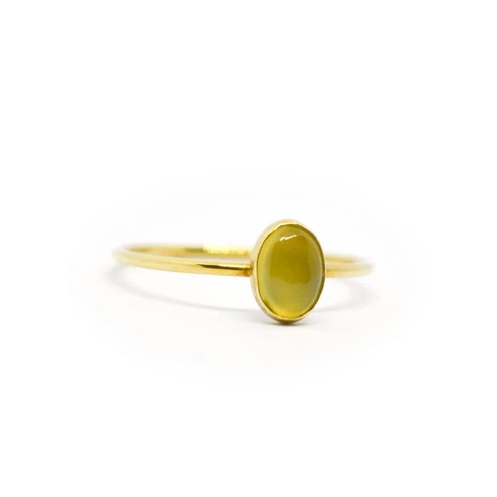 Geel/gouden ring | Jewels and goodies chalcedoon ring