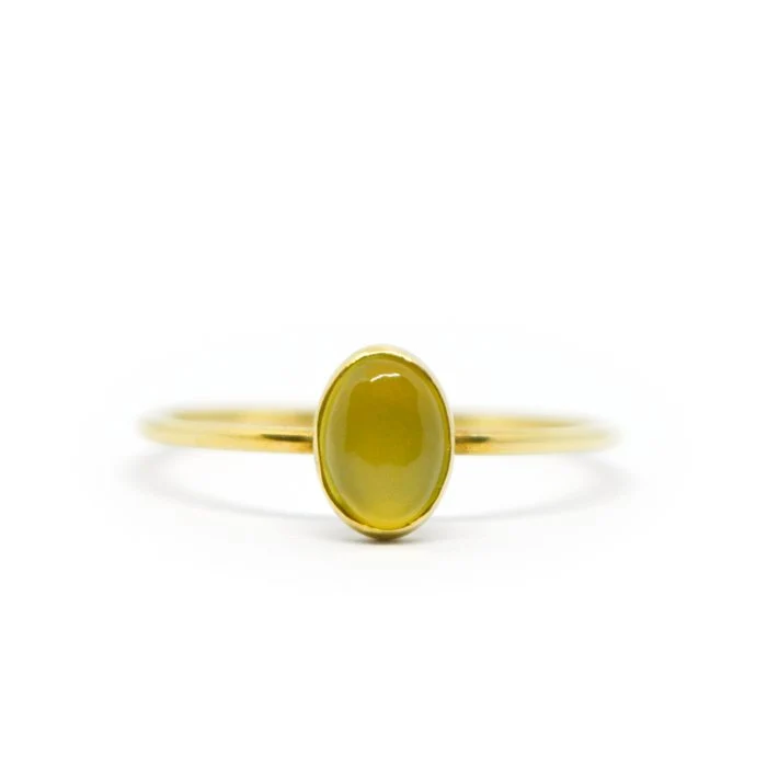 Geel/gouden ring | Jewels and goodies chalcedoon ring