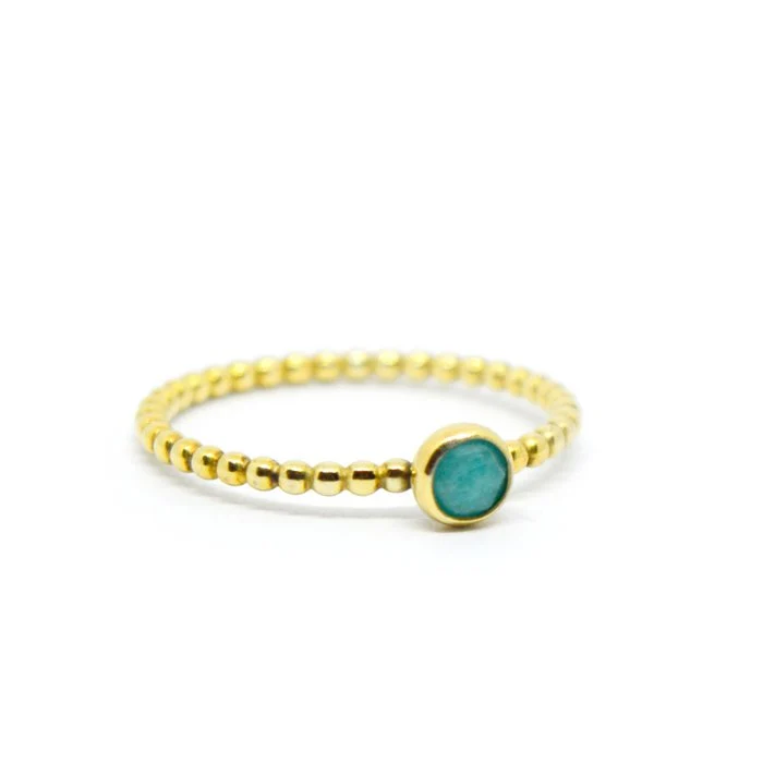 Handgemaakte ring met edelsteen | Jewels and goodies ring met amazoniet