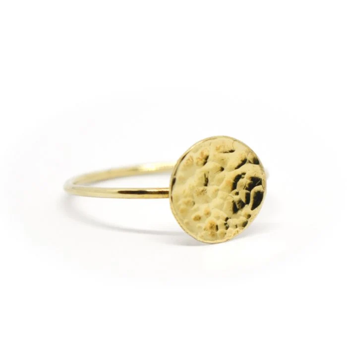 Ring met gehamerde munt | Jewels and goodies moon face ring