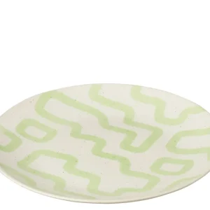 J-Line Bord Pattern Porselein Groen Large