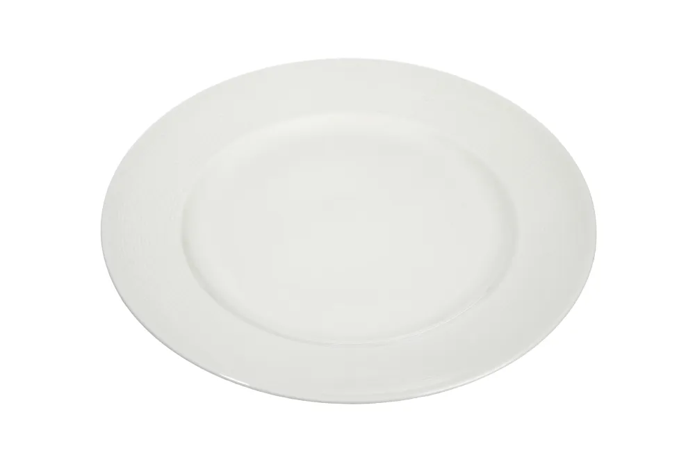 J-Line Bord Streep Porselein Wit 20X20x2cm