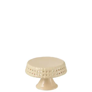 J-Line Cake bord - taartplateau - keramiek - perzik - S