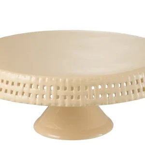 J-Line Cake bord - taartplateau - keramiek - perzik - L