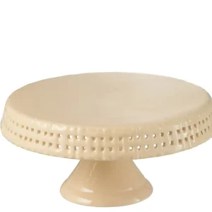 J-Line Cake bord - taartplateau - keramiek - perzik - M