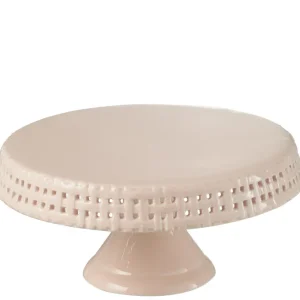 J-Line Cake bord - taartplateau - keramiek - roze - M