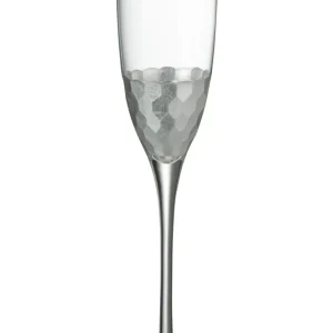 J-Line Champagneglas Transparant/Zilver 7X7x26cm