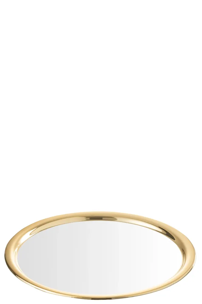 J-Line Decoratief bord - glas - goud/ transparant