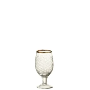 J-Line Drinkglas met gouden rand en transparant glas.