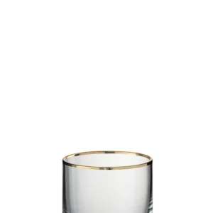 J-Line Drinkglas Rand Cilinder Glas Transparant/Goud