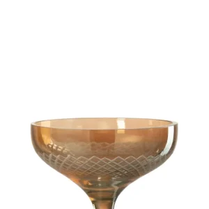 J-Line Drinkglas Voet Ronde Glas Goud