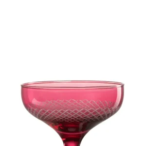 J-Line Drinkglas Voet Ronde Glas Rood