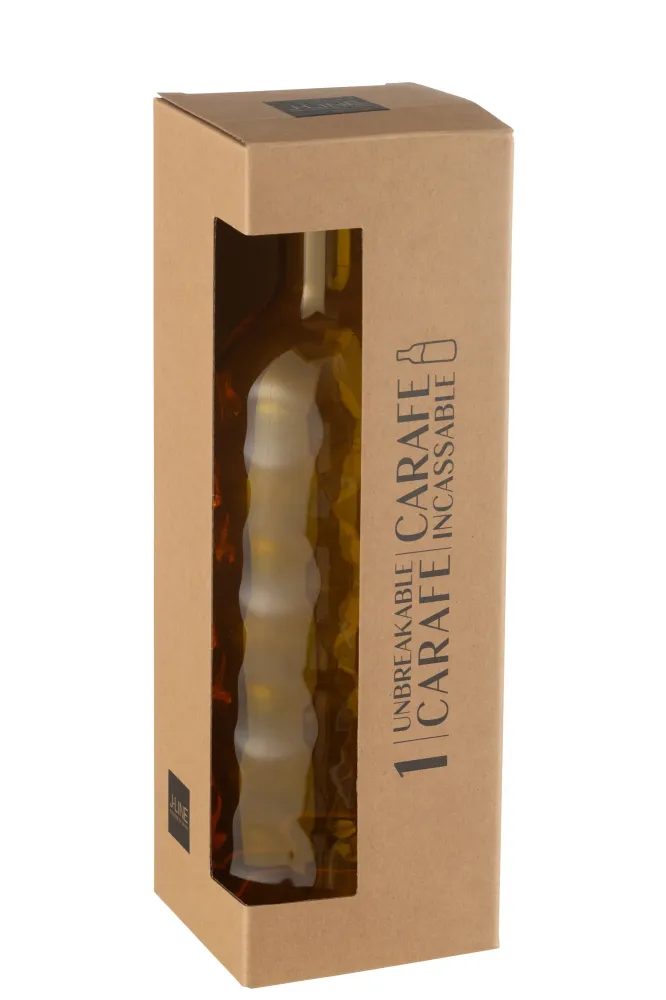 J-Line Fles Gehamerd Giftbox Plastic Geel