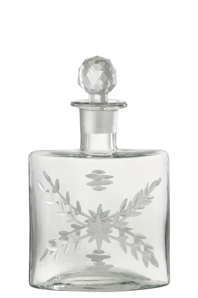 J-Line Karaf Chloe Ovaal Glas Transparant/Goud