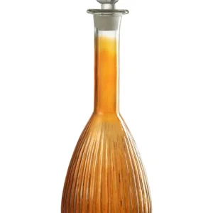 J-Line Karaf Strepen Glas Oranje