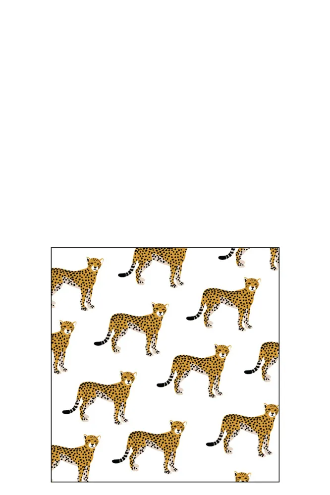J-Line Luipaard servetten - papier - naturel - S - 20 per pak - 9x